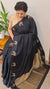 Designer black crepe silk saree