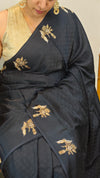 Designer black crepe silk saree