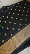 Designer black crepe silk saree