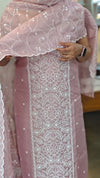 Lilac embroidered net kota suit - QA72