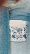 Off white and Blue Blended Linen suit