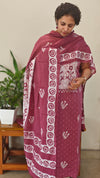 Dark pink cotton suit