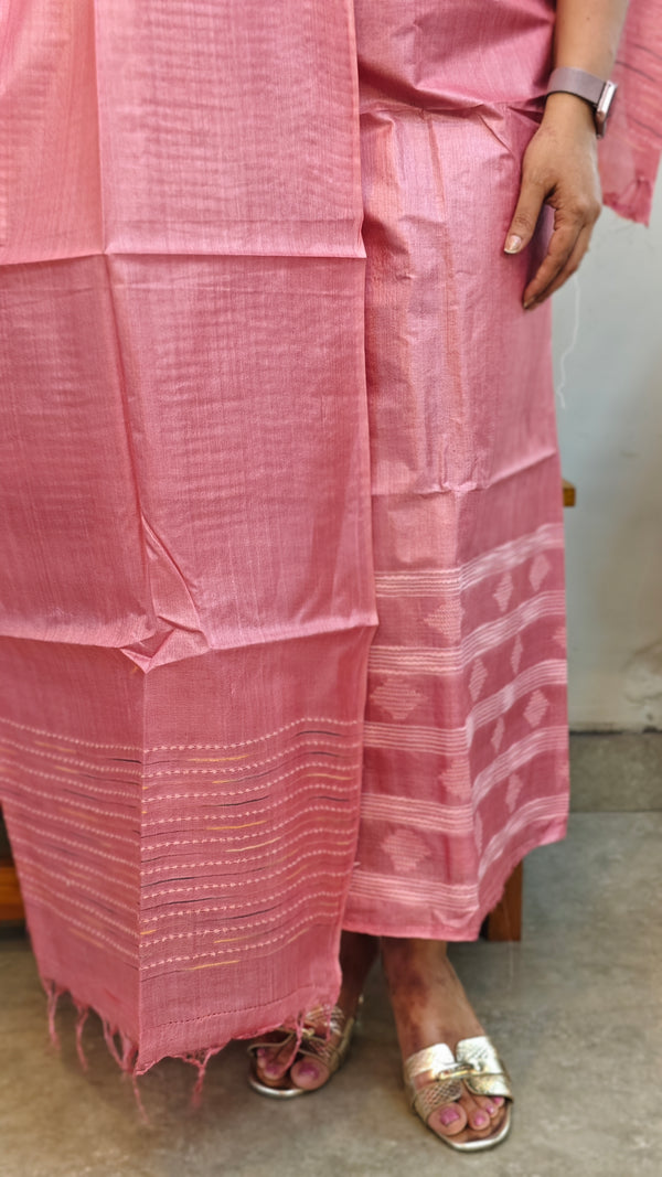 3300 - Blush Pink tussar silk suit - 1