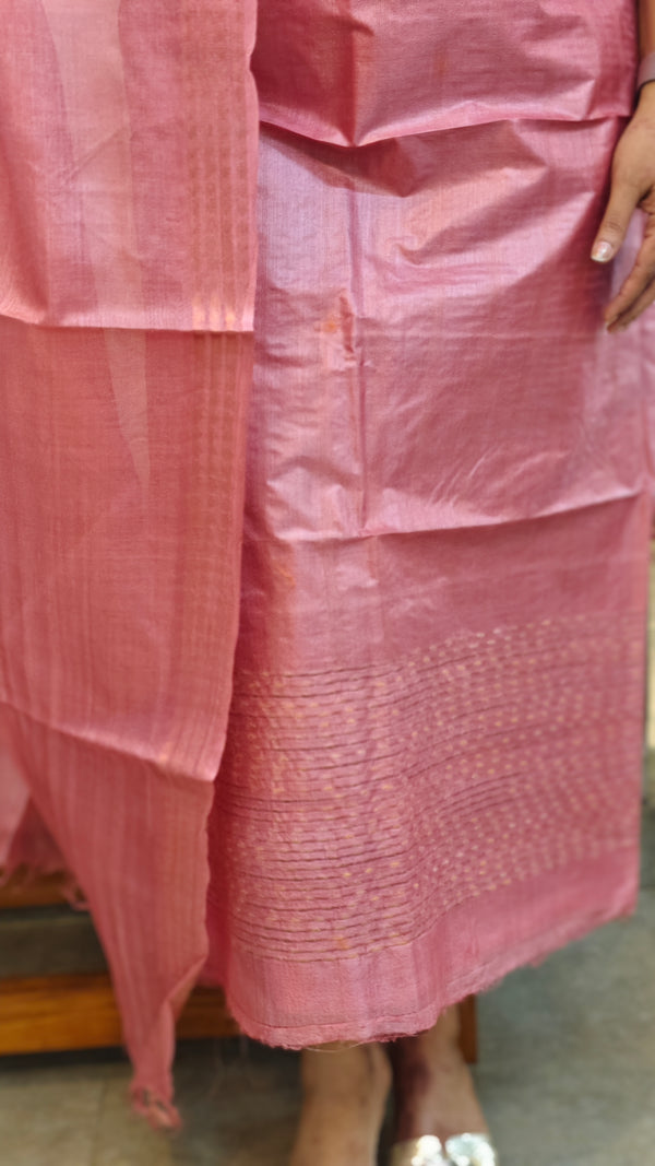 3300 - Blush pink tussar silk suit - 2