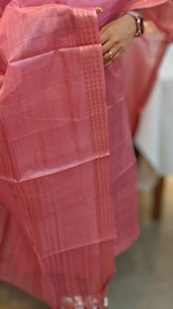 3300 - Blush pink tussar silk suit - 2