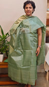 3300 - Sage green tussar silk suit - 2