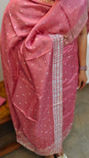 Blush pink chinon banarasi suit