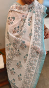 Off white and Blue blended Linen suit
