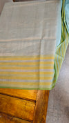 Light teal green Linen silk saree - DR42