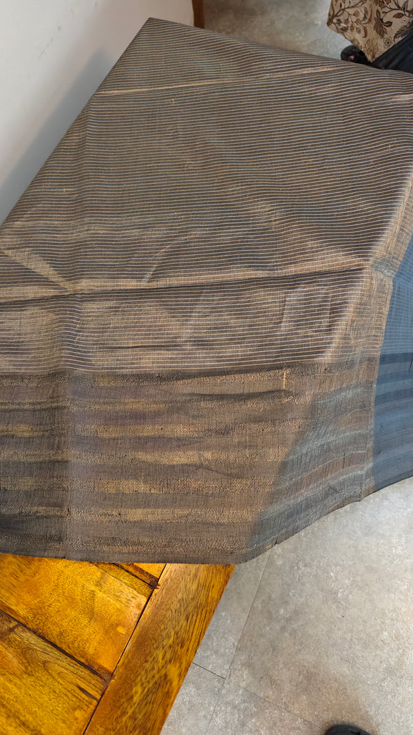 Dark Grey Linen silk saree- DR42