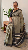 Light grey Linen silk saree - DR42