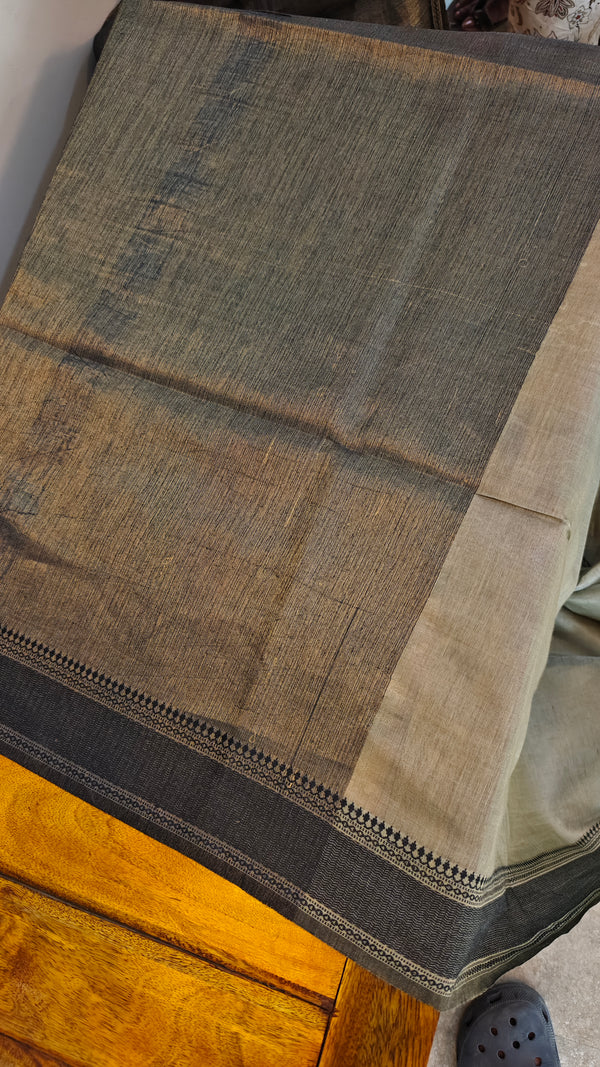 Light grey Linen silk saree - DR42