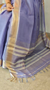 Dark Lavender Linen silk saree - DR42