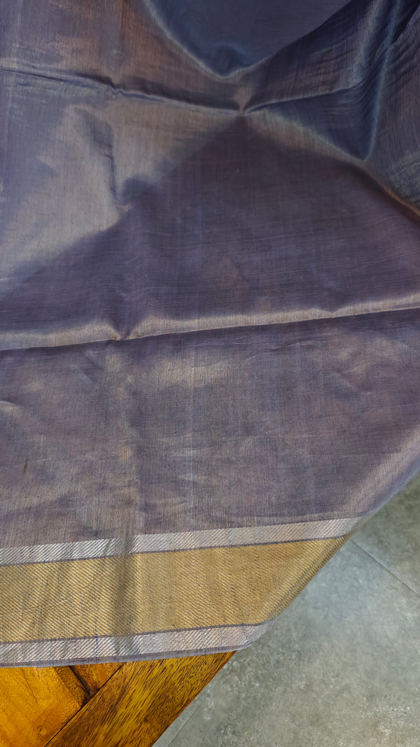 Dark Lavender Linen silk saree - DR42
