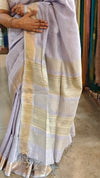 Light Lavender linen silk saree - DR42