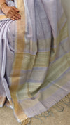 Light Lavender linen silk saree - DR42