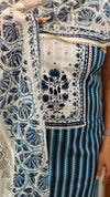 Off White and Blue cotton suit