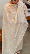 Light Beige Moonga tussar silk suit