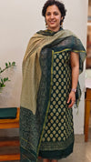 Green and Beige chanderi suit