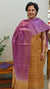 Beige and Purple Lined tussar silk suit
