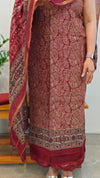Maroon chanderi salwar suit