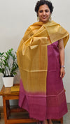 Purple and beige Lined tussar silk suit