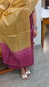 Purple and beige Lined tussar silk suit