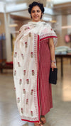 Maroon and white cotton suit - 3