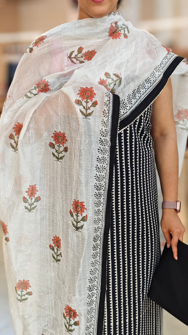 Black and white cotton suit - 2
