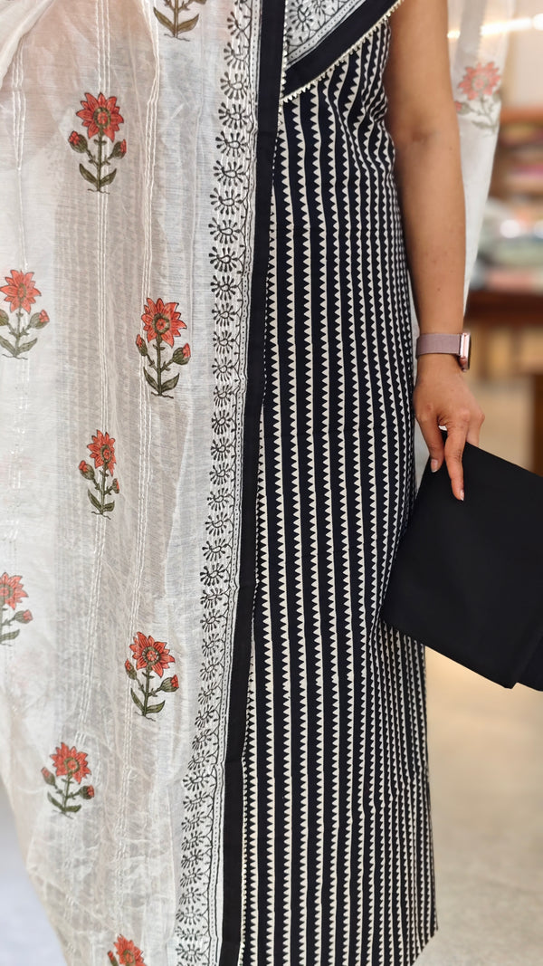 Black and white cotton suit - 2