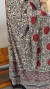 Grey and maroon modal cotton suit
