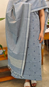 Bluish grey handloom cotton suit