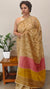 Light beige printed silky kota saree with pita embroidery - D229