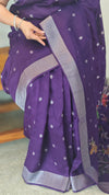 Deep Purple Chinon Banarasi Silk Saree - BLM8
