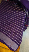 Deep Purple Chinon Banarasi Silk Saree - BLM8