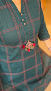 Dark green cotton 2 piece kurtiset