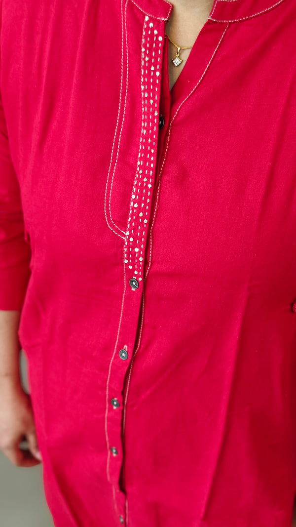 Red cotton top