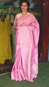 Pink Embroidered Tussar Silk Saree - GF3A