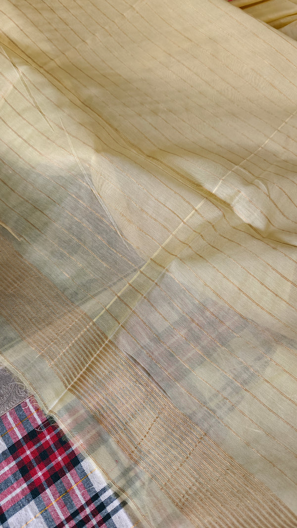 Canary yellow jamdani saree - JD542