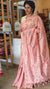 Flamingo Pink Linen Chanderi Jamdani Saree - JD542