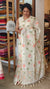Cream Linen Chanderi Jamdani Saree - JD542