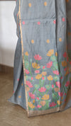 Bluish Grey Jamdani saree - JD542