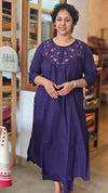 Purple cotton kurthi set