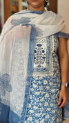 Blue printed cotton suit