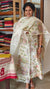 Cream Printed Pure Tussar Silk Suit