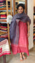 Dark pink and grey noil tussar silk suit