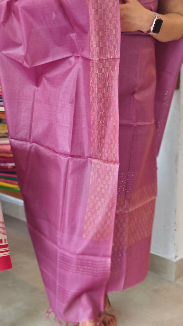 Orchid purple lined noil tussar silk suit
