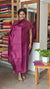Wine Embroidered Tussar silk suit - GS10