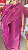 Wine Embroidered Tussar silk suit - GS10