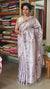 Lavender Cross Stitch Embroidered Tussar Silk Saree - MCT4
